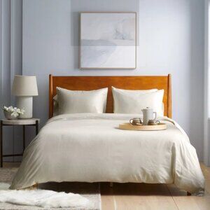 QUINCE Luxury Organic Sateen Duvet Cover 2 Shams King/Cali King Sand 5⭐ SOLD OUT